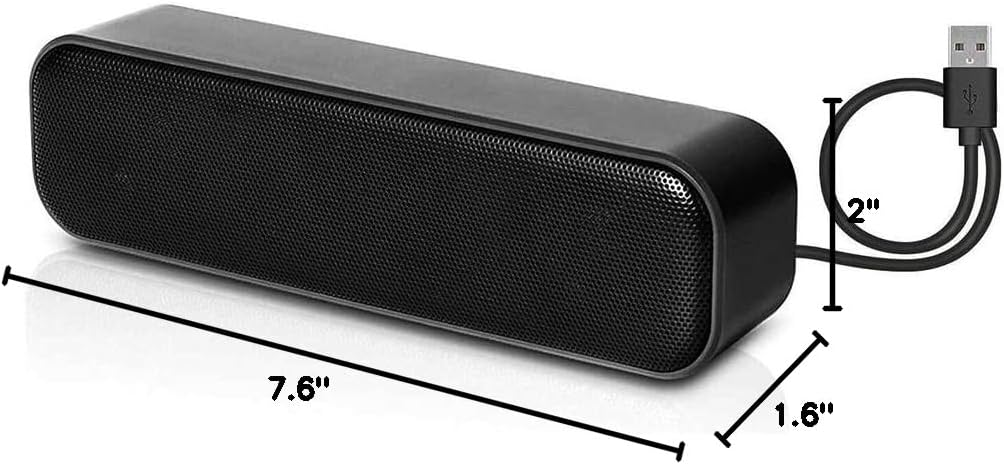 HONKYOB Counter USB Computer Speakers,Laptop Speakers Wired USB Powered,Portable Mini Sound Bar PC Speakers for Windows