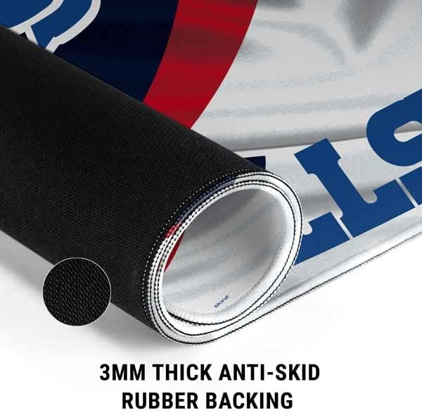 Skinit Extra Large Gaming Mouse Pad - Officially Licensed Buffalo Bills Design with Stitched Edges Waterproof Non-Slip Rubber Base Desk Mat for Keyboard & Mouse 35.75 x 15.4 inches