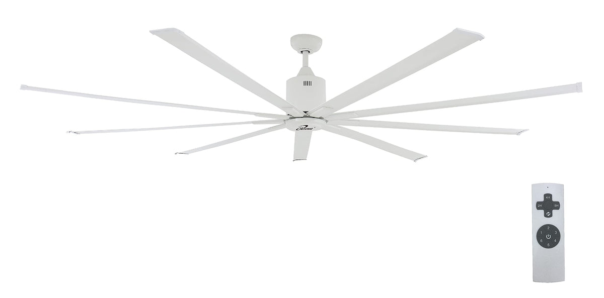 iLIVING HVLS Big Ceiling Fan with IR Remote, High Volume Low Speed Fan, Reversible (88-Inch / 11839 CFM), White