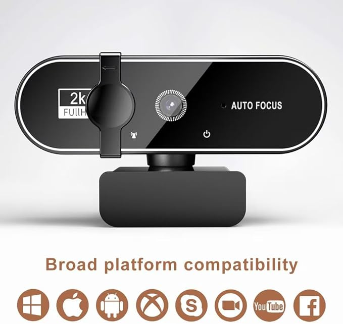 High-Definition 1080P/2K/4K USB Camera for Online Teaching Live Streaming & Video Calls - Plug-and-Play