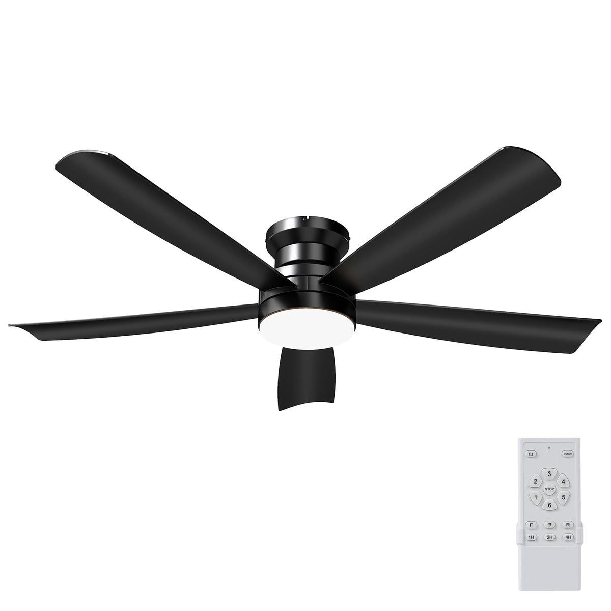 Tangkula 52 Ceiling Fan with Lights and Remote Control, 3CCT LED Light, 4H Timer, 6 Speeds, Quiet Reversible Motor, Low Profi