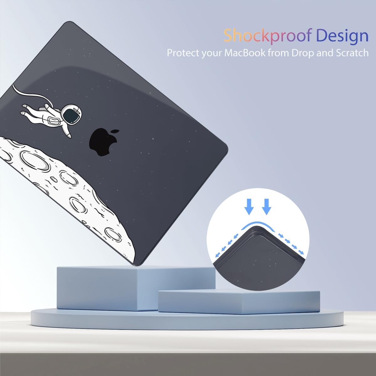Teryeefi for M4 MacBook Air 13.6 inch Case 2022 2023 2024 2025 Release M3 A3113 M2 A2681 with Touch ID, Design Hard Shell Case+Keyboard Cover+Screen Protector+Type C Adapter, Floating Astronaut