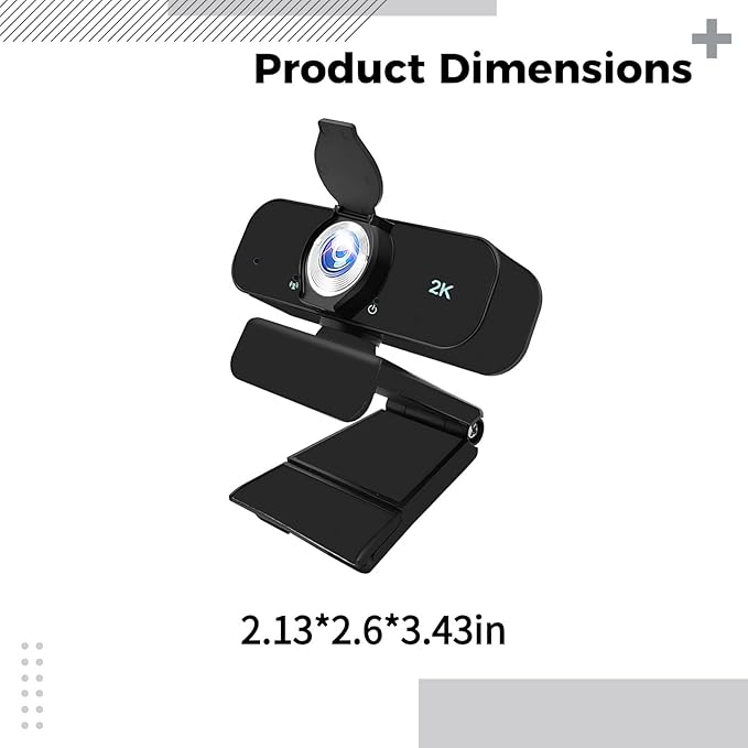 Built-in Microphones 2K USB Webcam Tripod Plug-and-Play Streaming Video Conferences
