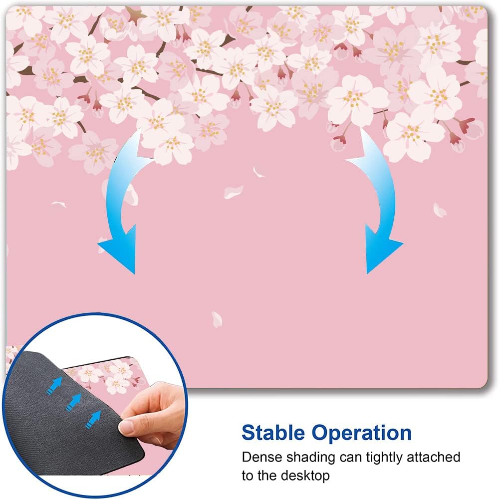 Mouse Pad, Premium-Textured Mouse Mat, Non-Slip Rubber Base Mousepad for Laptop, Computer & PC,9.5×7.9 in,Cherry Blossom Flower
