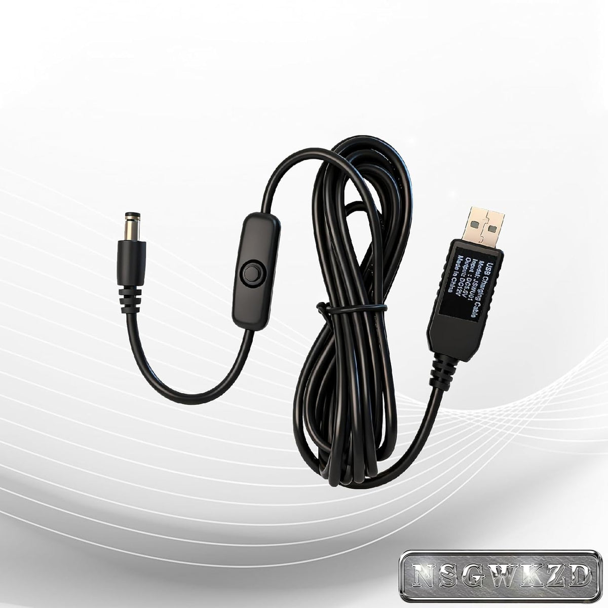 5V 12V 5.5mm 2.5mm 2.1mm USB to DC Voltage Step Up Converter Boost Cable for Powering Baby Car Camera, Dash Cam, GPS