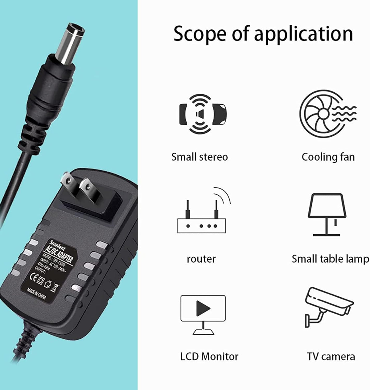 Dysead DV704 DV708 DV7041 DV7082 4 8 1080p AC/DC Adapter Compatible with Channel Analog HD System DVR Power Supply Cord