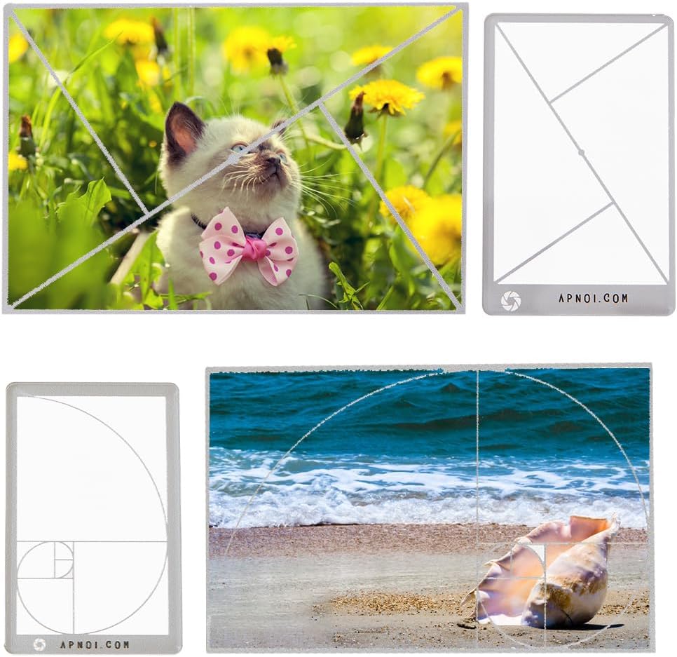 6Pcs 3 DICOSMETIC Styles Composition Viewfinder Acrylic View Finder Clear Ratio Composition Tool Golden Triangle