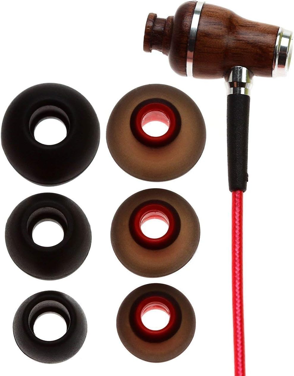 Symphonized NRG 2.0 Premium Genuine Wood in-Ear Noise-isolating Headphones with Mic and Nylon Cable