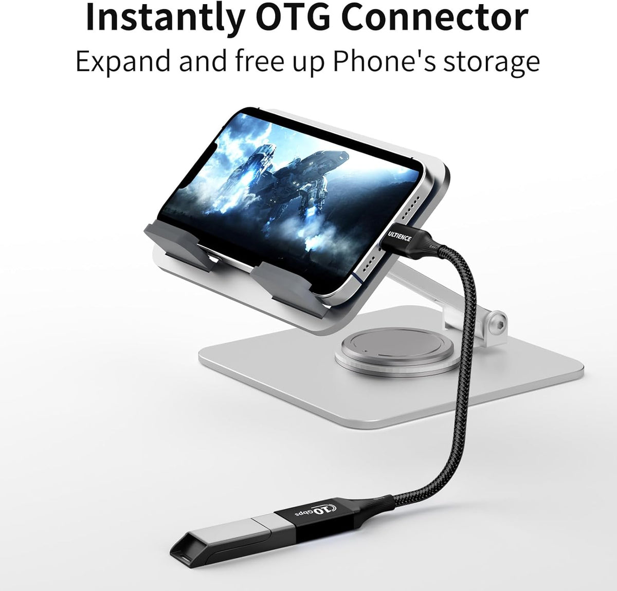 USB C to USB Adapter 2 Pack: 10Gbps USB Female to USB-C Male OTG Cable Thunderbolt 3 Converter, Compatible with iPhone16/15 Pro Max, MacBook Pro Air, Galaxy S25/24 (0.59ft, Black)