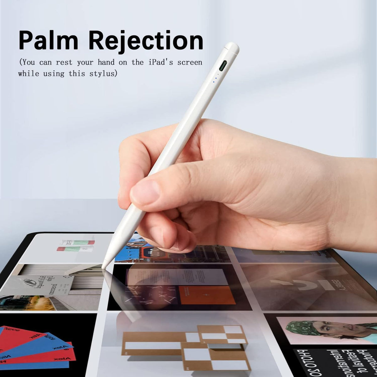 【2Pack】 Stylus Pencil for iPad 2018-2025 A16 11/10/9/8/7/6,iPad mini A17 Pro/6/5,iPad Air M3/M2 11"/13"/5/4/3,iPad Pro M4 13"/12.9"/11" USB-C Fast Charging Pencil,Pixel-Perfect Tilt Sensitivity