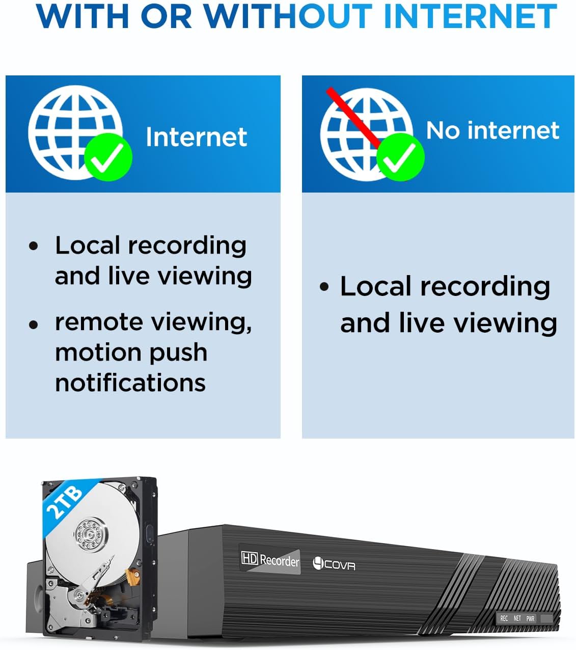 4COVR Security Camera System PoE, AI Human Vehicle Detection, 8CH 4K H.265 NVR 2TB HDD, 6Pcs 5MP Wired Commercial Dome IP Camera IP67 Night Vision, 24/7 Home Surveillance Outdoor, LY97AX5M0806