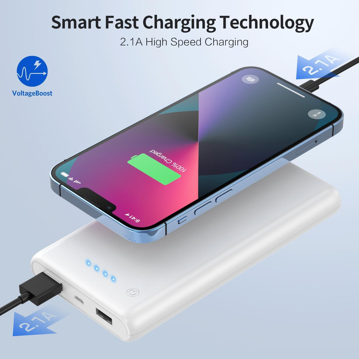 Portable Charger Power Bank 26800mah,Ultra-High Capacity Safer External Cell Phone Battery Pack,2 USB Output High Speed Charging Power bank Compatible with iPhone 16/15/14/13/12 Samsung Android-White