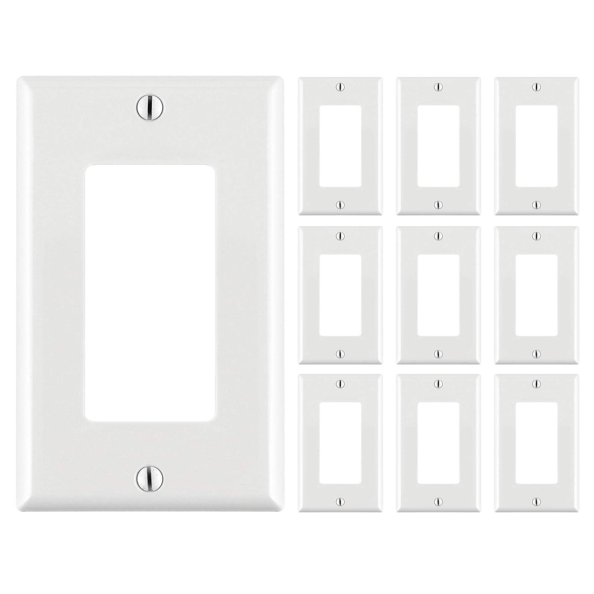 Flexible Adapter Insert for Decorator Wall Plate with Flexible Opening Cables Pass Through Single 1 Gang Wall Plate - White (10 Pack)