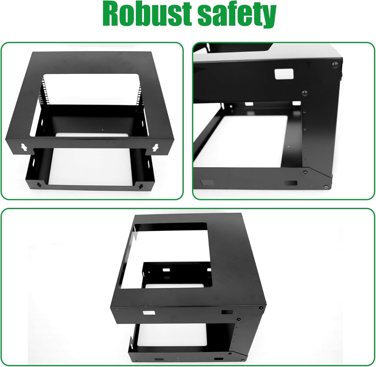 15U Wall Mount Open Frame 19 Inch Server Equipment Rack Wall Mountable Heavy Duty Design - Holds All Networking & AV Gear - Open Frame Includes 2 1U 12in Vented Shelves & Mounting screws(WALL RACK15U)