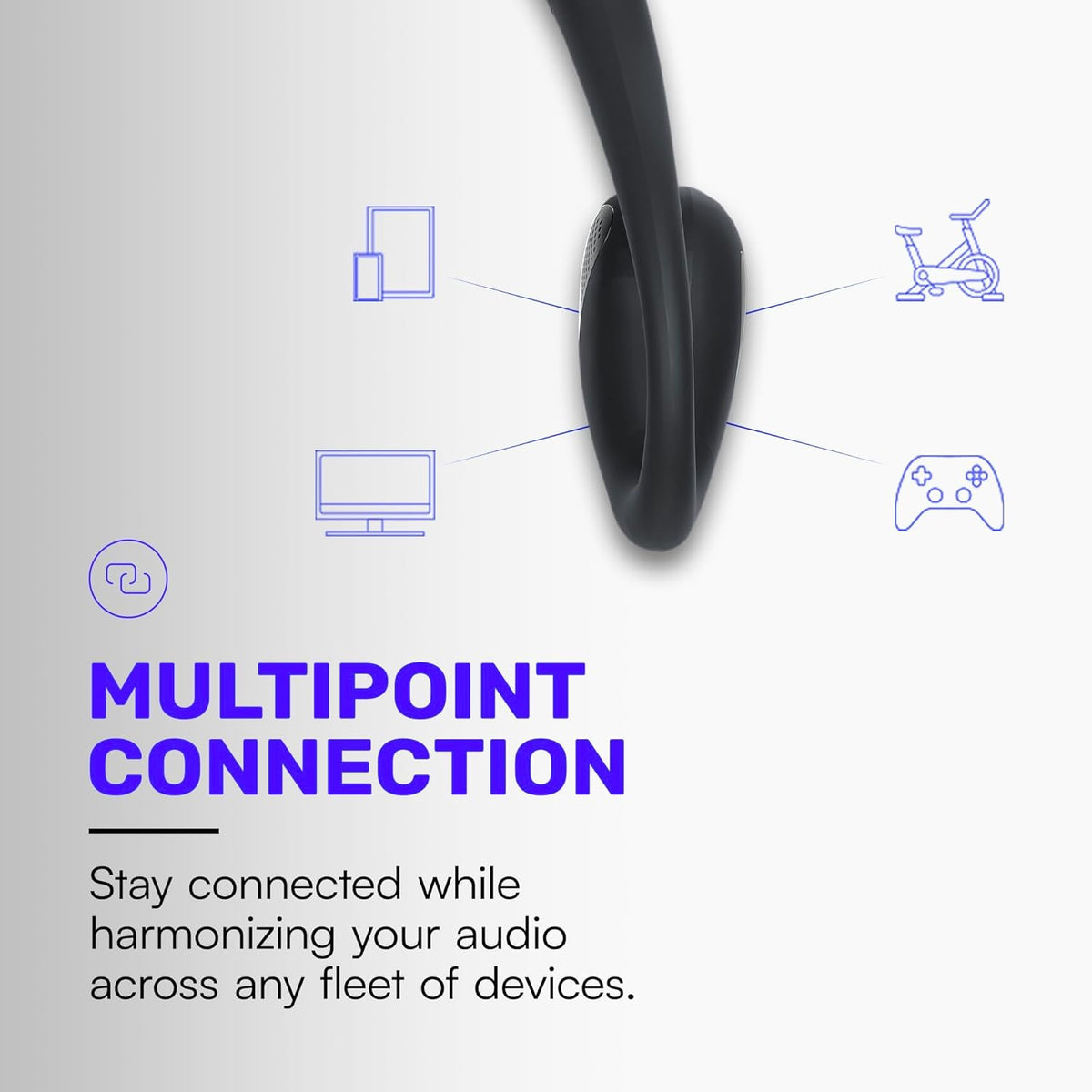 Raycon Open Headphones – Lightweight Wireless Over-Ear Design with Immersive Sound Quality, Long Battery Life, and Comfortable Fit for All-Day Wear - (Black)