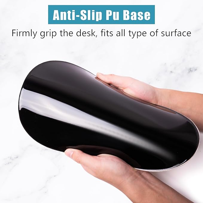Ergonomic Mouse Pad Wrist Support Mouse Pad with Wrist Rest Entire Memory Foam & Non-Slip PU Base MousePads with Stepped-Wedge Design for Pain Relief Desk Office Home Beige