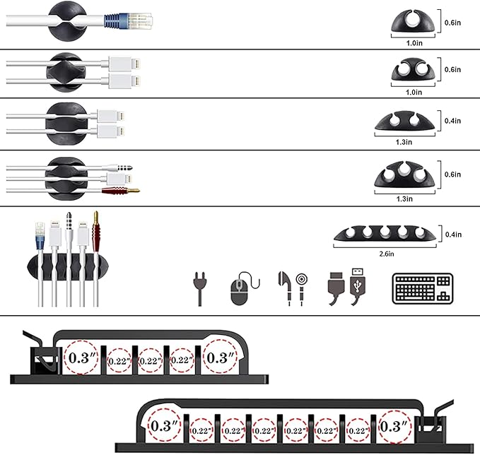 DRIVUU White Cable Management Organizer Kit 4 Cable Sleeve Split 311Pcs