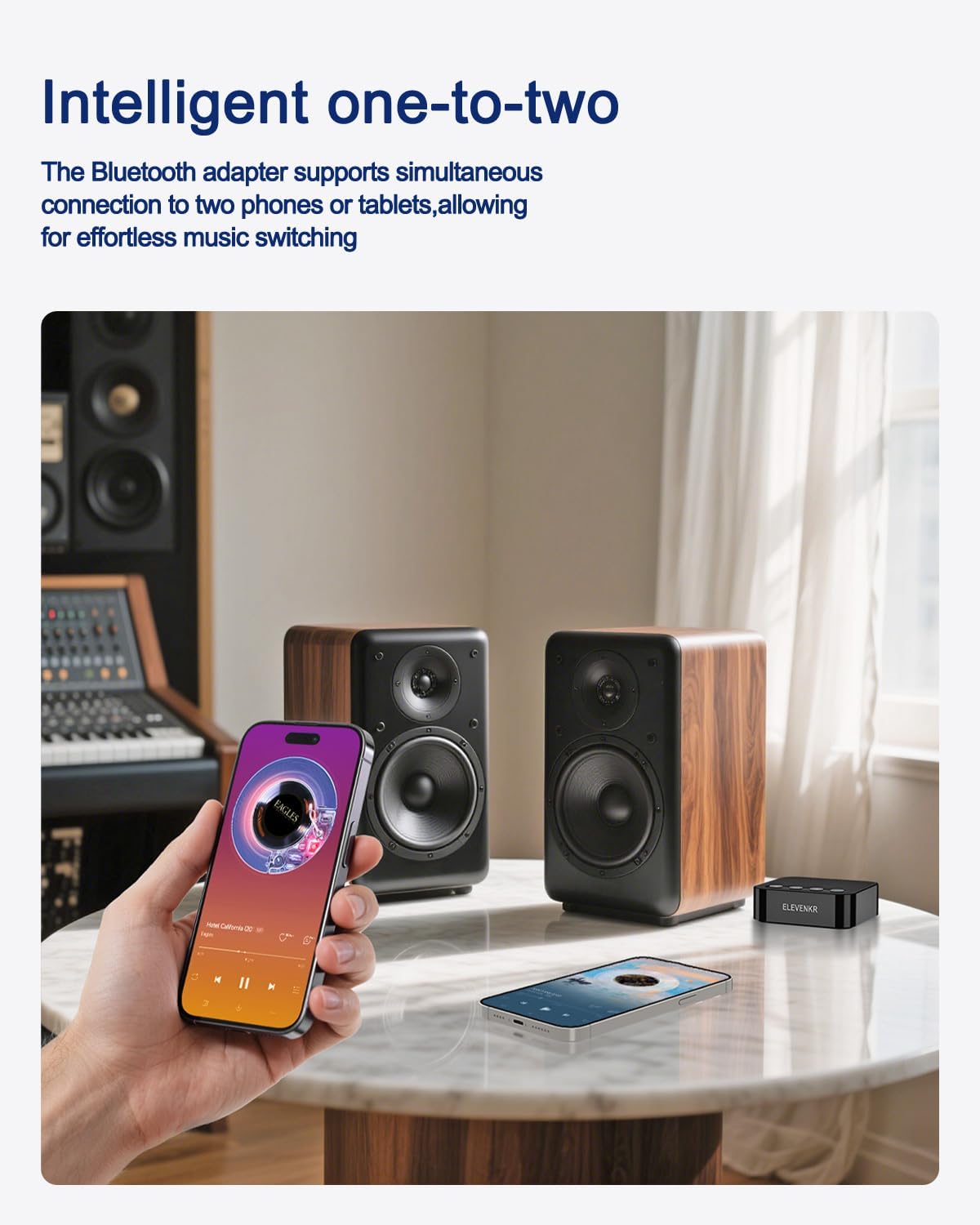 Bluetooth to RCA Adapter for Stereo Receiver - APTX HD Long Range Low Latency Bluetooth Receiver for Home Stereo Wireless Audio Adapter for Music Streaming Sound System
