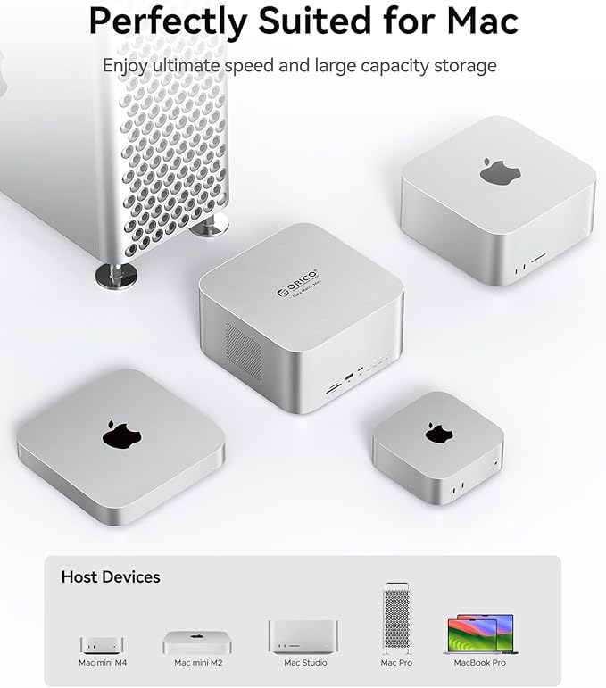 ORICO DataMatrix Mini 18TB Externsion Storage 2TB SSD with 16TB External Hard Drive 10Gbps USB-C&USB A Docking Station Compatible with Thunderbolt 3/4/5 SD/TF/CF Card Reader for MacBook