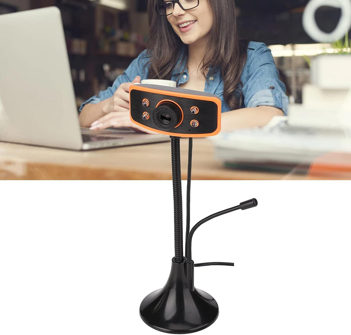 GOWENIC 1080P HD Webcam, USB Camera for Laptop Desktop with Microphone, External Computer Webcam with Night Vision