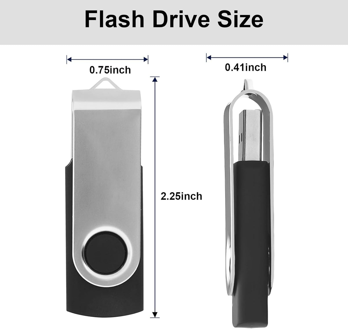 IMEASON 16GB 2.0 FAT32 16 Swivel Design USB Flash Drive with Keychain, USB Portable Thumb Drive Memory Stick, Format