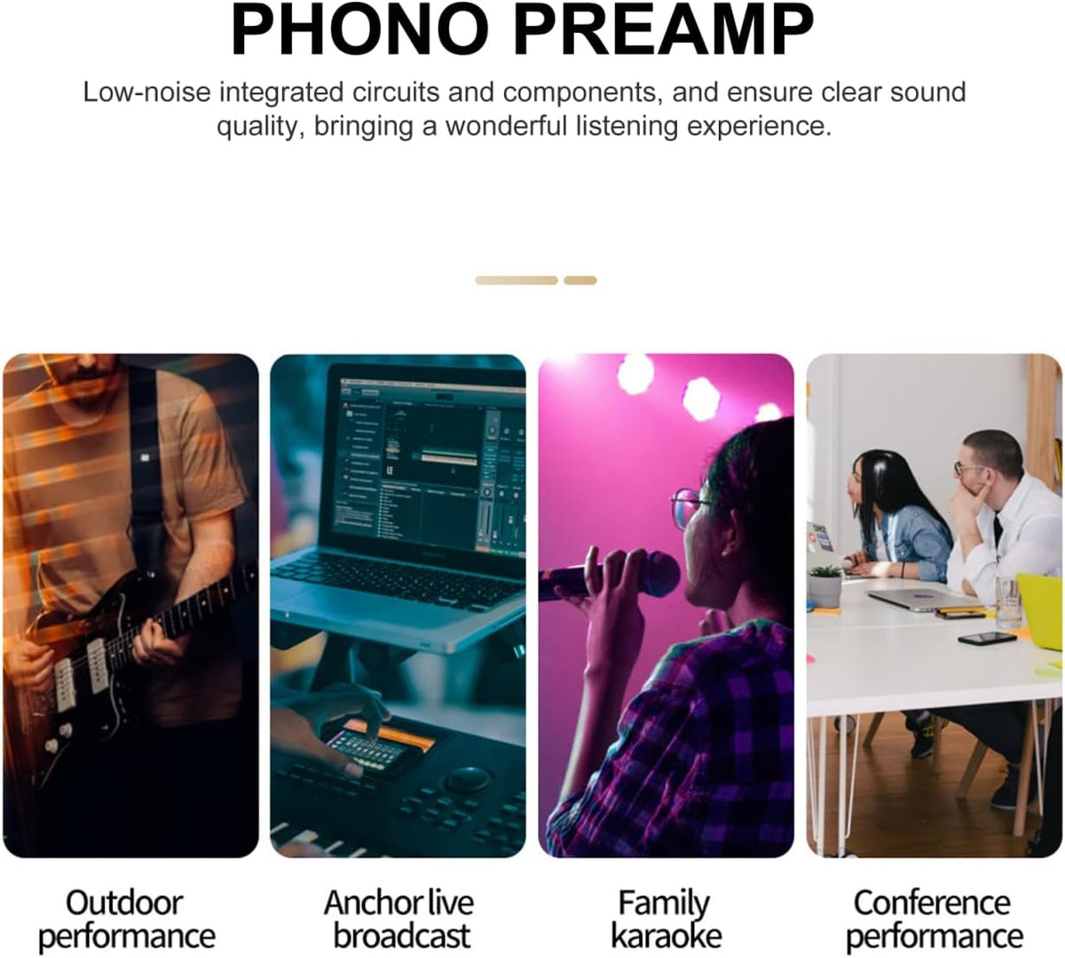 4.05X2.24X1.18In POPETPOP Turntable Preamp Electronic Audio Phonograph Preamplifier with Low Noise Stereo Amplifier