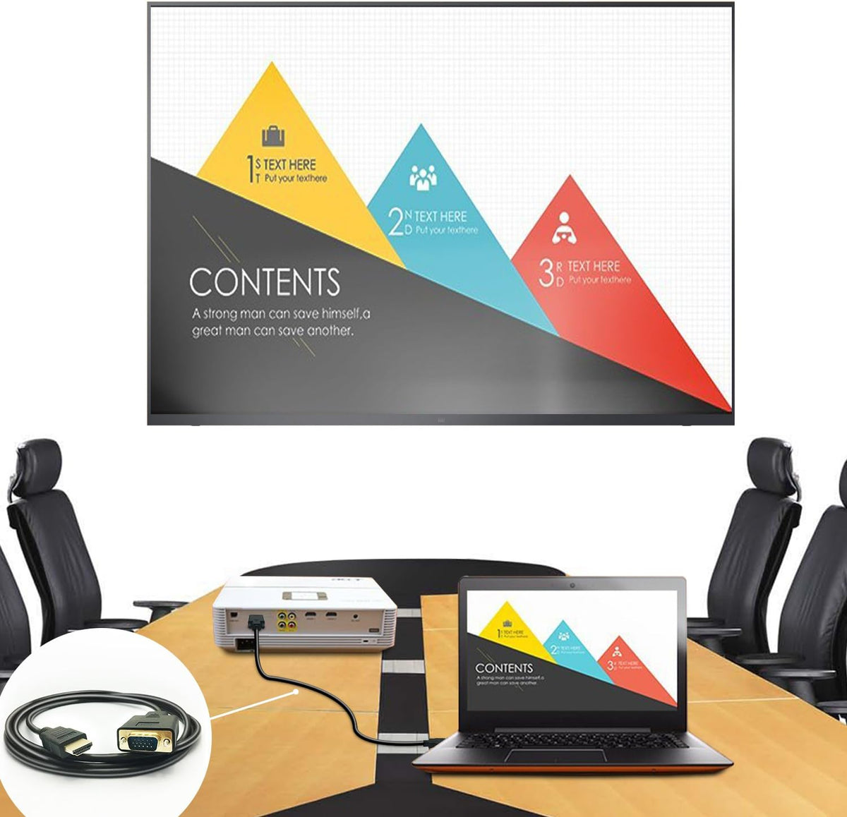 HDMI to VGA Cable, 1080P HDMI Male to VGA Male M/M Video Converter Cord Adapter Compatible with hdmi Desktop, Laptop, DVD to 15 Pin D-SUB vga HDTV Monitor Projector (10 Feet)