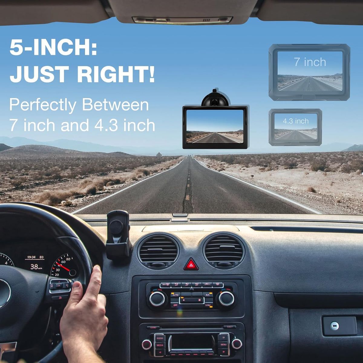 Chuanganzhuo 5 Inch 12V/24V, (5 Inch) Backup Camera Monitor Only - HD Image Back up Camera Screen for Cars Trucks SUVs