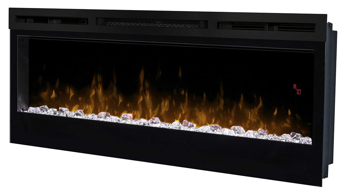 Dimplex Prism Wall Mounted Linear Electric Fireplace, 50 Inch, Black, 1230W - Premium Fireplace Heater with Acrylic Ember Bed, L