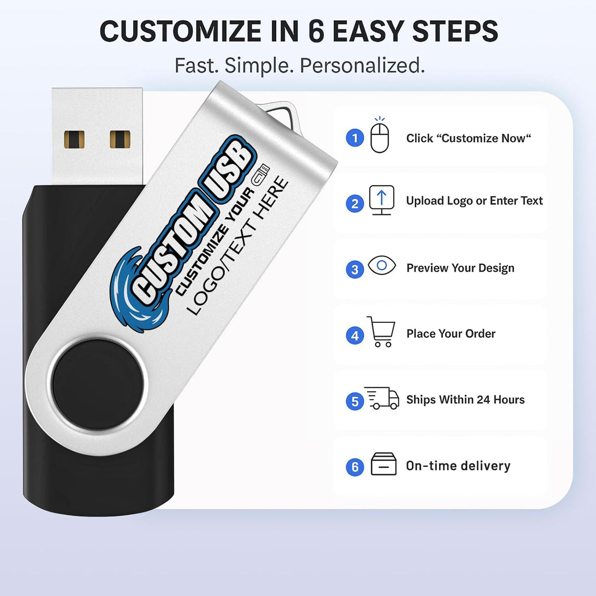 ABLAZE Personalized USB 32GB Flash Drive 10 Pack, USB 2.0 Custom Thumb Drives Personalized Pendrive Memory Stick (Mixcolors)