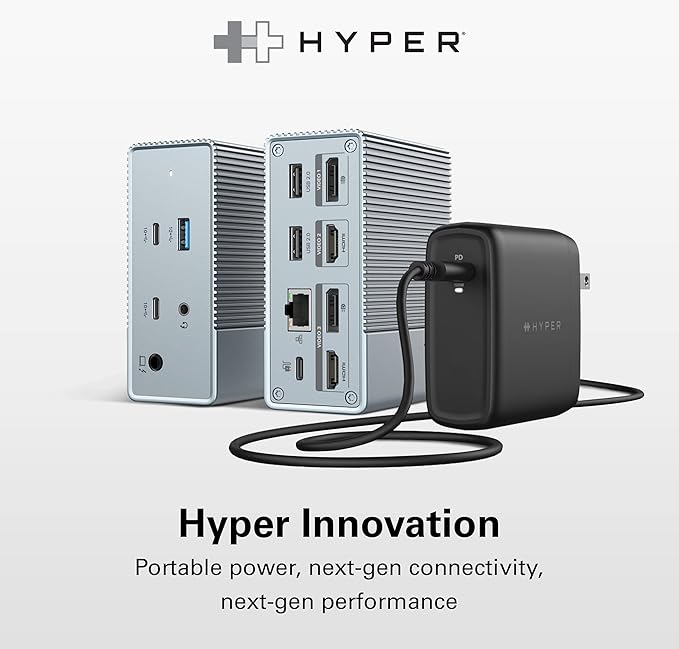 HyperDrive USB-C & Thunderbolt 4 GEN2 12-in-1 Docking Station 100W PD for MacBook Pro/Air iPad PC 4K USB C Triple Display 10Gbps Gigabit Ethernet