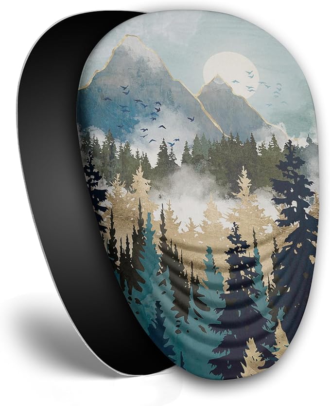 Ergonomic Mouse Pad with Wrist Rest Support Memory Foam & PU Forest Sunrise