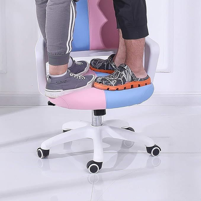 Mlaea TV Station Lounge Laboratory Chair Desk Task Dining Chair with Rolling Wheels Gaming Club Bar Chair 59 * 58 * 84CM(Color:Orange)