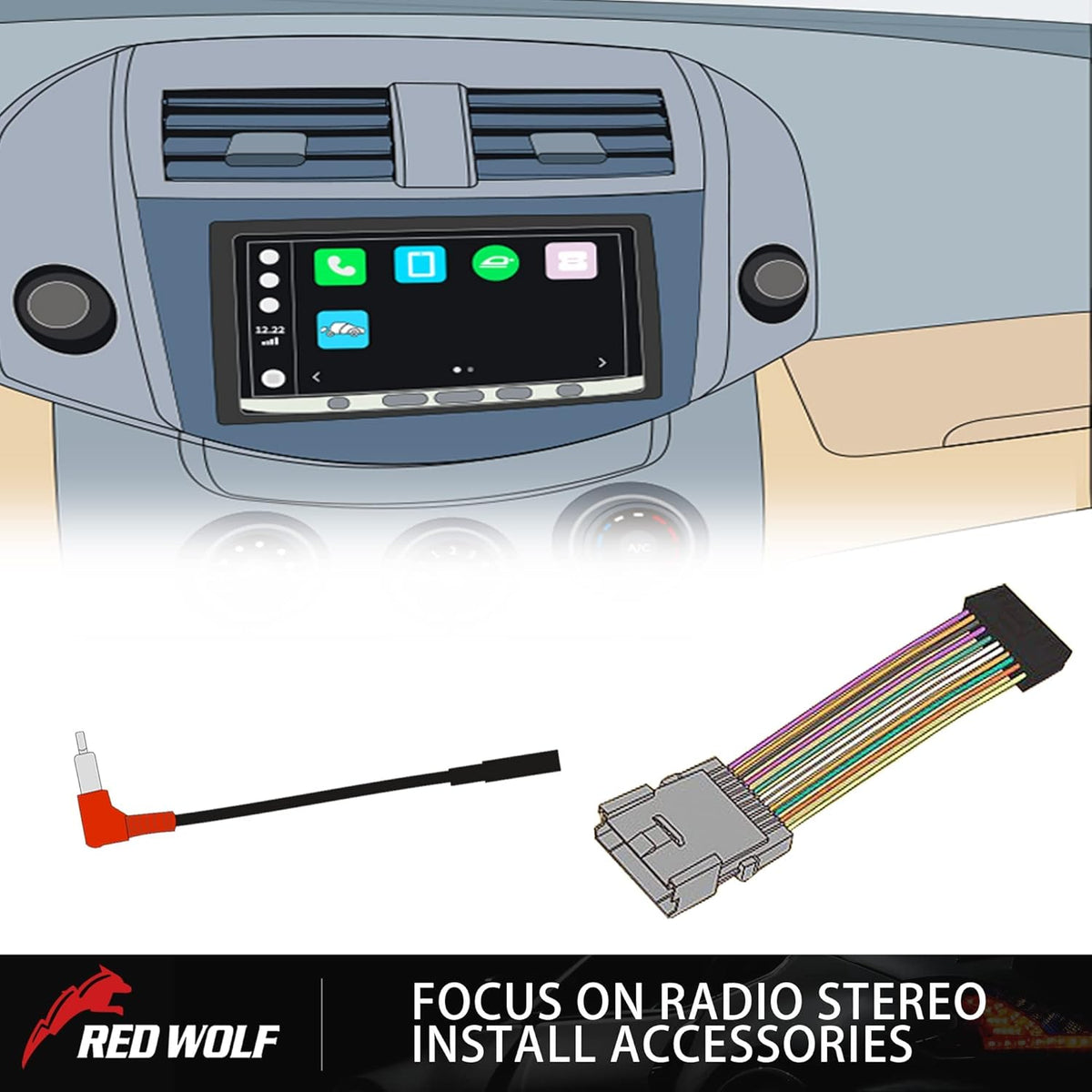 16-Pin RED WOLF Radio Stereo Wiring Harness Compatible with Aftermarket Pioneer Radio DEH AVH AVIC MVH FH SPH w/Wire