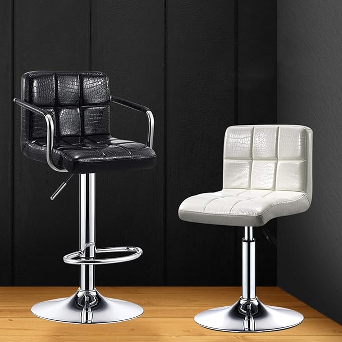 Mlaea Classroom Dormitory Hotel Chair Dining Bedroom Living Room Chair with Adjustable Height Gaming Club Bar Chair 38 * 44-56CM(Color:#1)
