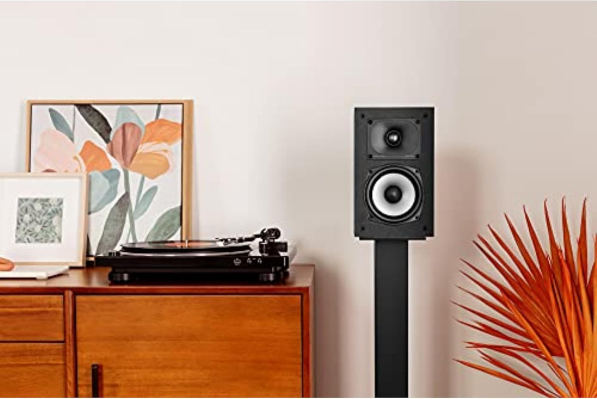 Polk Monitor XT15 Pair of Bookshelf or Surround Speakers - Hi-Res Audio Certified, Dolby Atmos & DTS:X Compatible, 1" Terylene Tweeter & 5.25" Dynamically Balanced Woofer (Pair, Midnight Black)