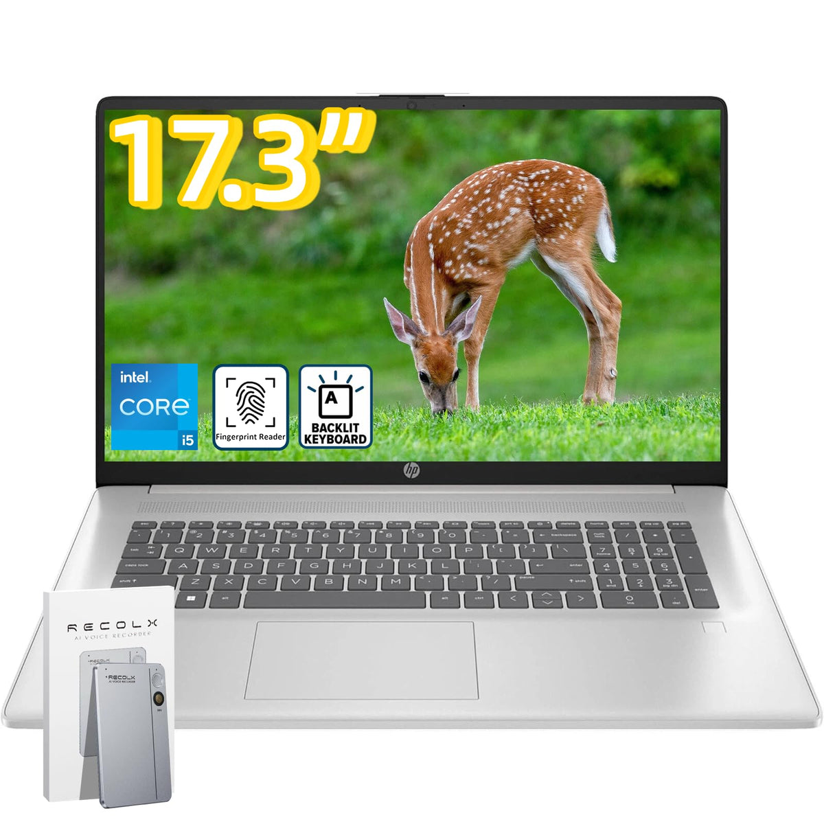 HP 17 Inch Business Laptop, Intel i5-1334U(Up to 4.6 GHz), 17.3 HD+ BrightView 250 nits, Wi-Fi 6, 20GB RAM, 512GB SSD, Backlit K