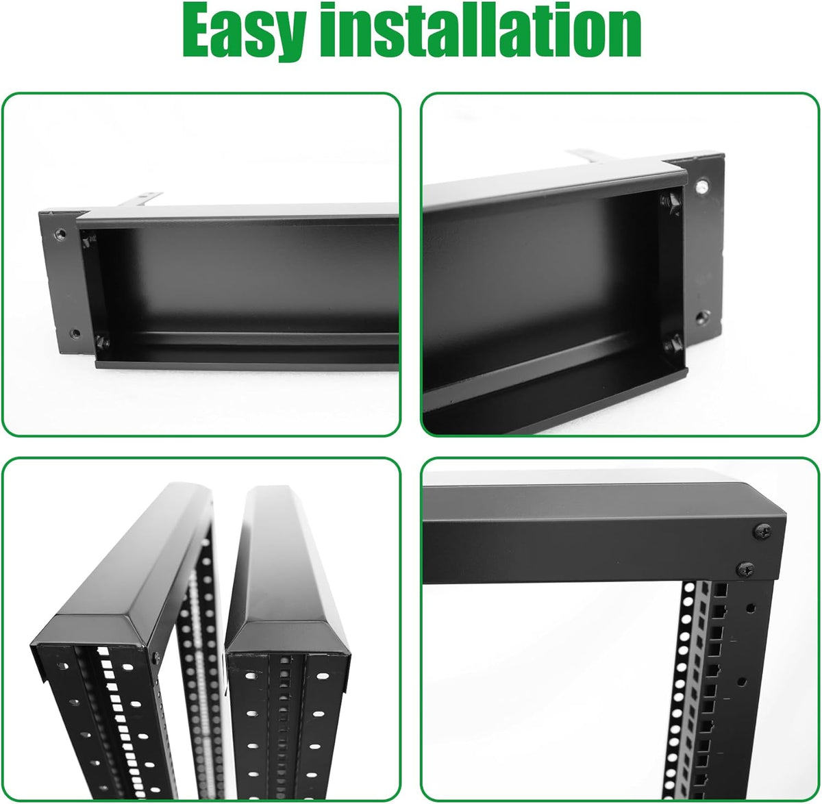 42U Server Rack/4-Post 19in Network Rack/Open Frame Rack with Wheels, Heavy-Duty Frame Cabinet/Adjustable Depth 29.75-27.75in GLOBALRACK,(4POST-1000-42U)