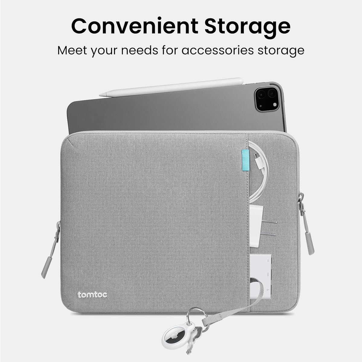 tomtoc 360 Protective Tablet Sleeve for iPad Pro 11-inch (M4/4th/3rd/2nd/1st Gen), iPad Air 11-inch (M3/M2) 2025 with Magic Keyboard/Smart Keyboard Folio, iPad (A16)11-in, Water-Resistant Tablet Case