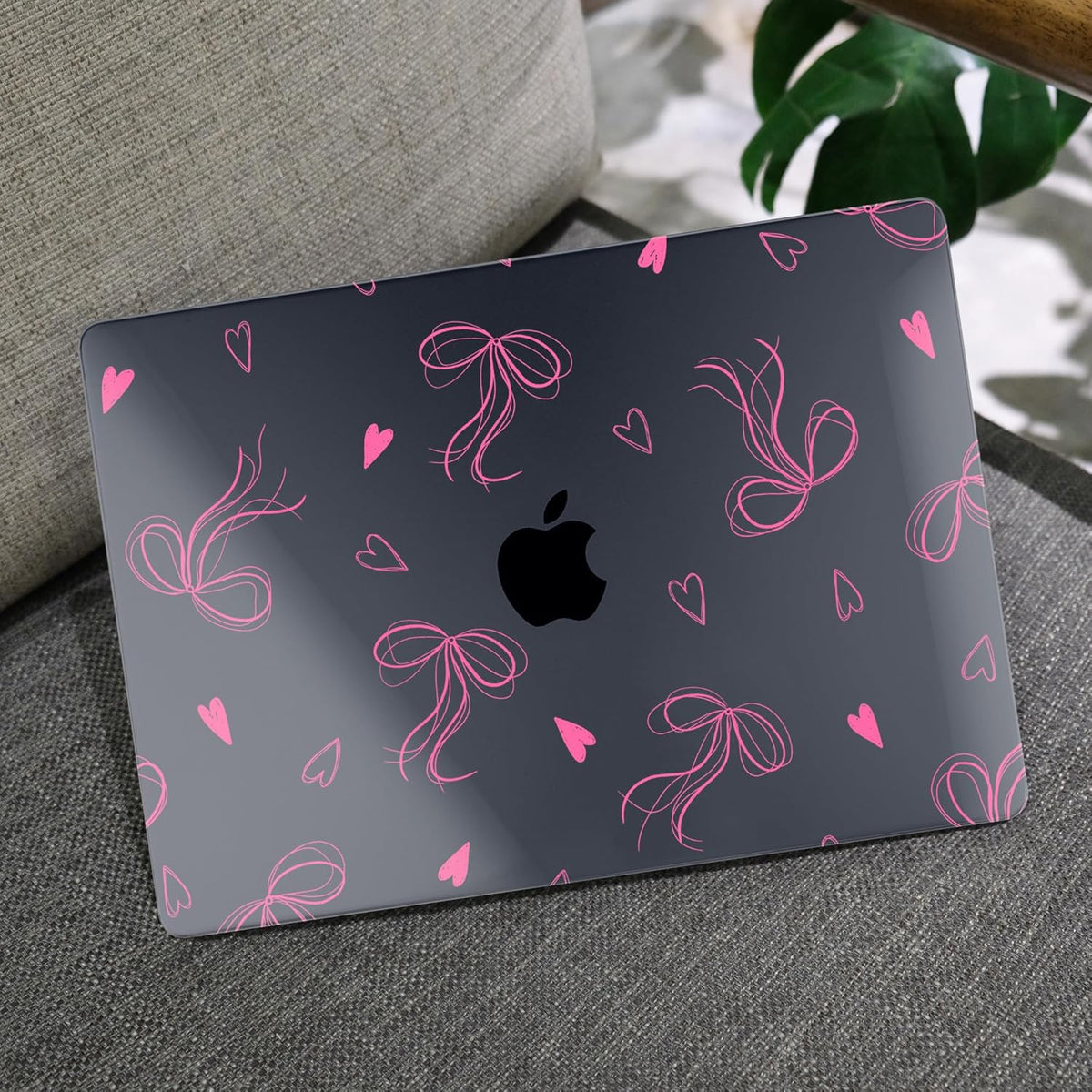 MEEgoodo for M4/M3/M2 MacBook Air 15.3 inch Case 2025 2024 2023, Case Fit Model (A3241/A3114/A2941) for MacBook Air 15 inch, Laptop Hard Shell with Keyboard Cover, Ribbons Bow
