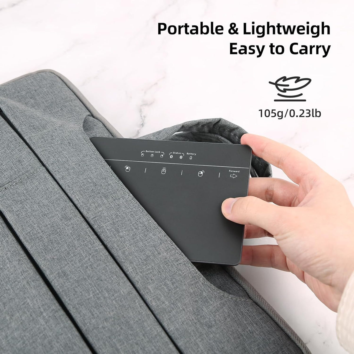 Wired & Wireless Metal Touchpad for PC Computer & Laptop, Rechargeable Trackpad Travel-Friendly Bluetooth & USB Mouse Pad for Windows 7/10/11, Black