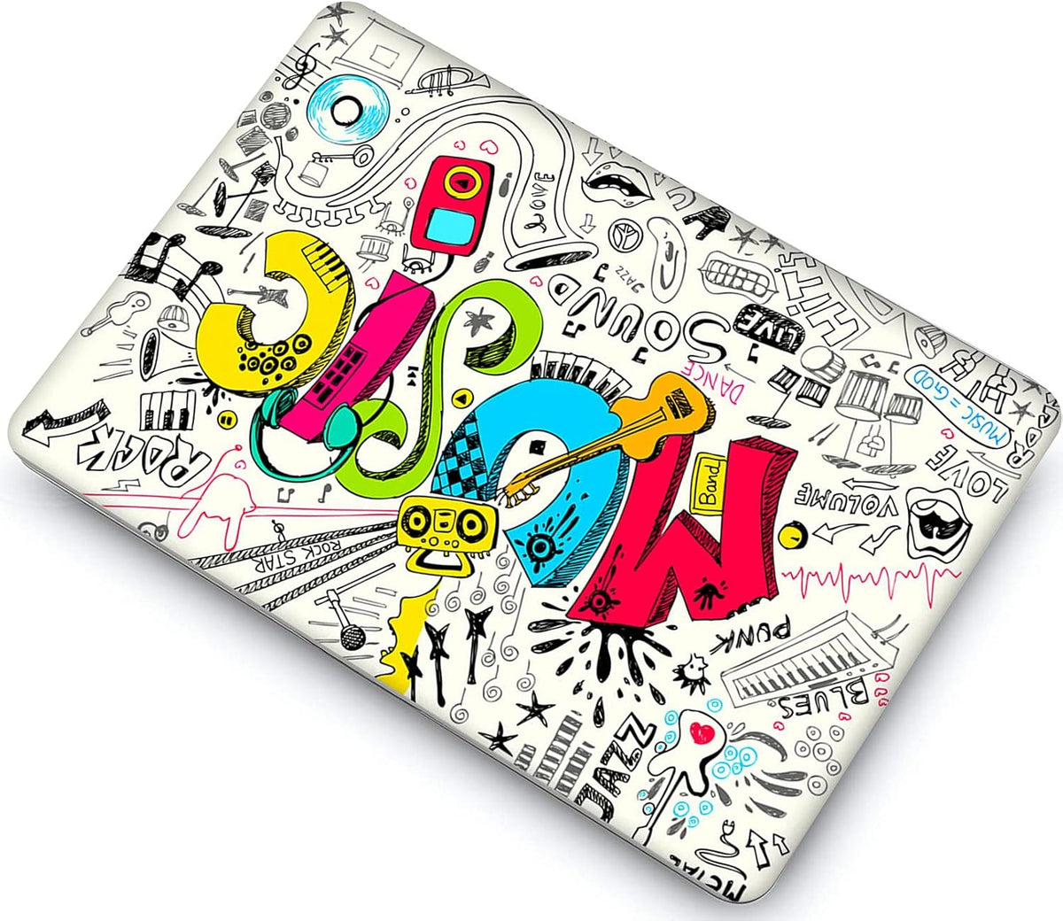 Creativity Music Laptop Shell Compatible with MacBook Air 13 Inch Case 2017 2016 2015 2014 2013 2012 2011 2010 A1466/A1369, AMCJJ Plastic Hard Cover Shell Case & Keyboard Cover &Screen Protector