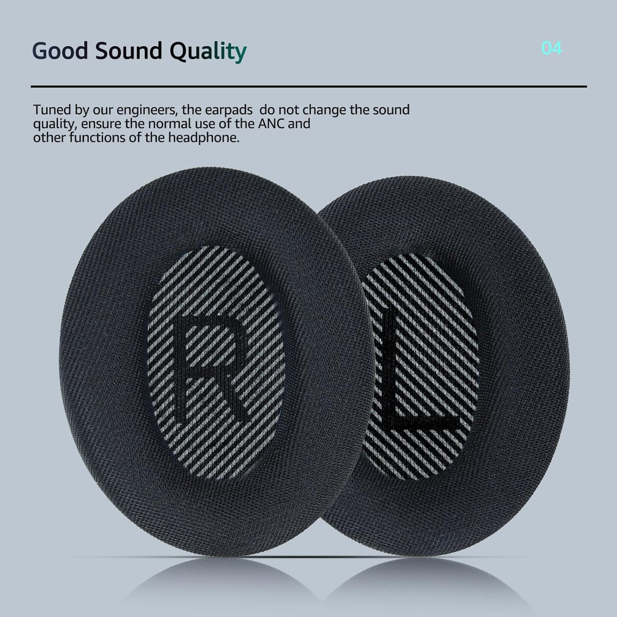 Fabric Comfort - Wzsipod Ear Pads for Bose Quiet Comfort 35/ QC35ii Headphones, Compatible with QC45 QC35ii QC25 QC15 & More Series, Replacement Exclusive Styles, S1