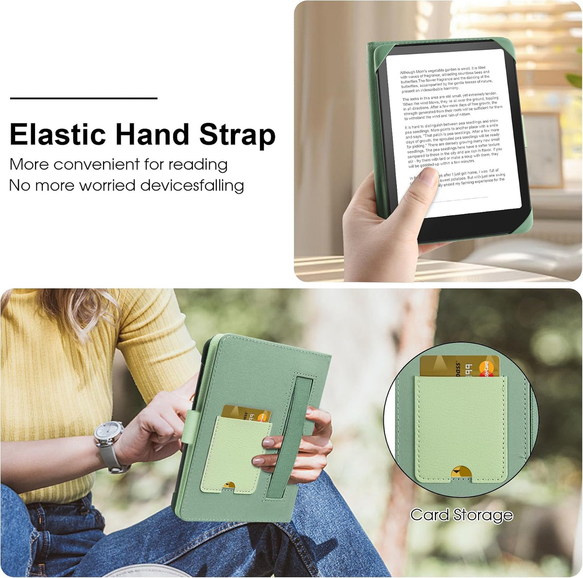 HoYiXi 6-inch Reader,6'' Universal Case for Kindle eReader Compatible with Kobo/Voyaga/Pocketbook/Tolino E-Book eReader
