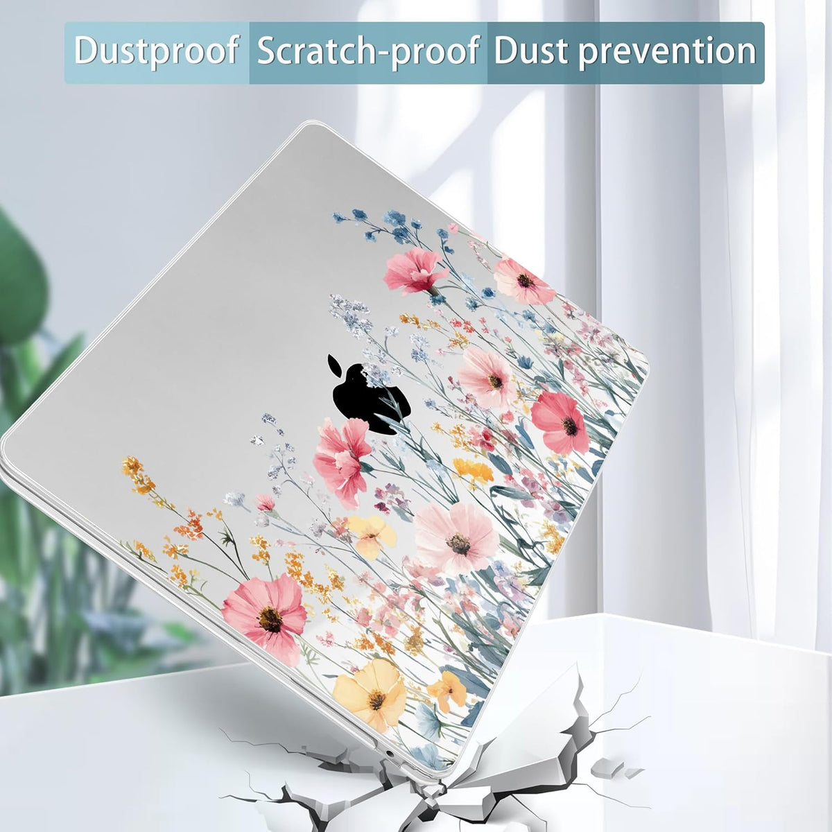 May Chen for MacBook Air 13.6 Inch Case 2025/2024/2023/2022 Release (Model A2681 A3113 A3240, M2 M3 M4 Chip) – Hard Shell Laptop Cover with Keyboard Cover & Screen Protector,Wildflower