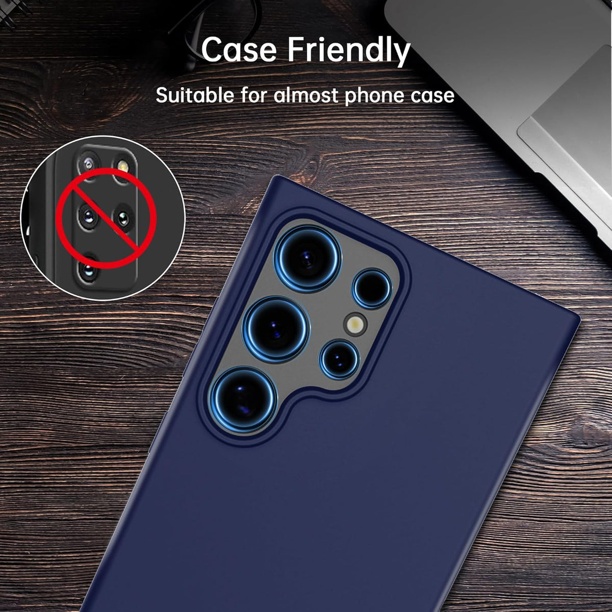 For Samsung Galaxy S24 Ultra Camera Lens Protector, Individual Lens Protector, Ultra HD 9H Tempered Glass Screen Protective Cover, Anti-scratch, Military Grade Drop Protection 2 Set. (Glitter Silver, S24 Ultra)