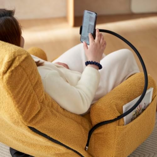 360 Degree Swivel Gaming Chair 5 Position Adjustable Ergonomic Chair with Built-in Spring Seat Bag Floor Chair with Phone Holder Lazy Sofa Chair Game Rocker