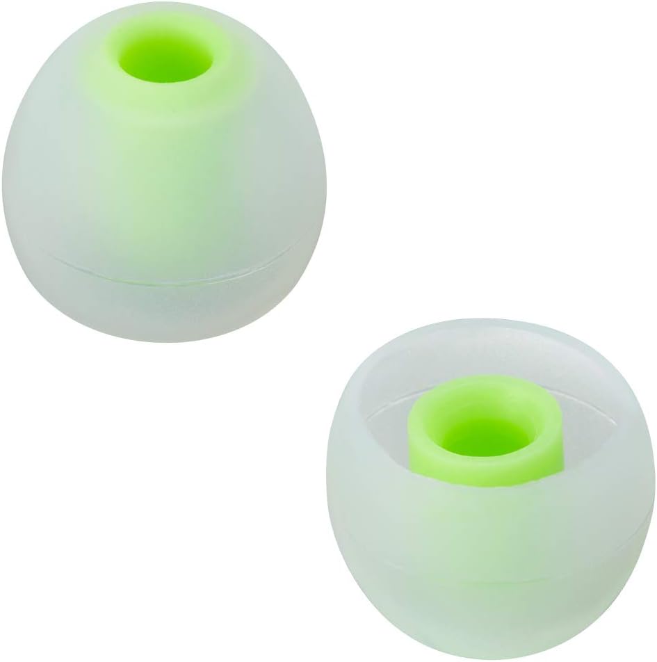 Earbud Tips Soft Silicone Earbuds Replacement Tips Fit for in-Ear Headphones(Inner Hole from 3.8mm - 4.2mm Earphones) 9 Pairs S/M/L,Transparent Green