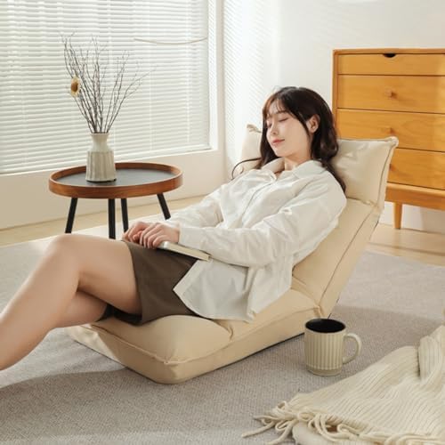 BTZHY Floor Chair Floor Chair with Backrest Foldable Floor Chair for Adults Lazy Sofa Meditation Chair Window Chair with 5 Adjustable Positions for Sitting Reading Watching &amp Yoga (/Pink)