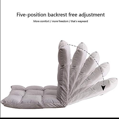 Floor Chair Floor Chair Meditation Chair with Backrest Folding Computer Chair on The Bed 5 Gears Adjustable Removable and Washable Lazy Leisure Sofa for Bay Window Bedroom (Color : Brown)